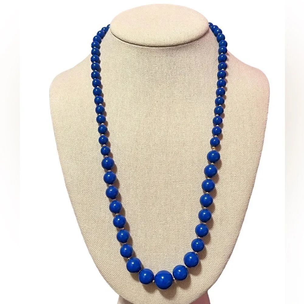 🤯5/$25🤯 Vintage Blue And Gold Bead Necklace